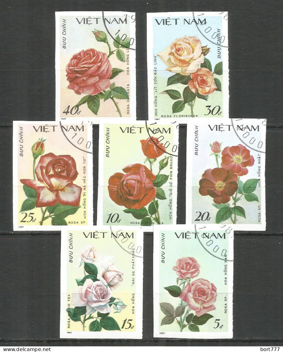 Vietnam 1988 Used Stamps  Mi. ​1888-94 U Imperf.  Flowers - Vietnam