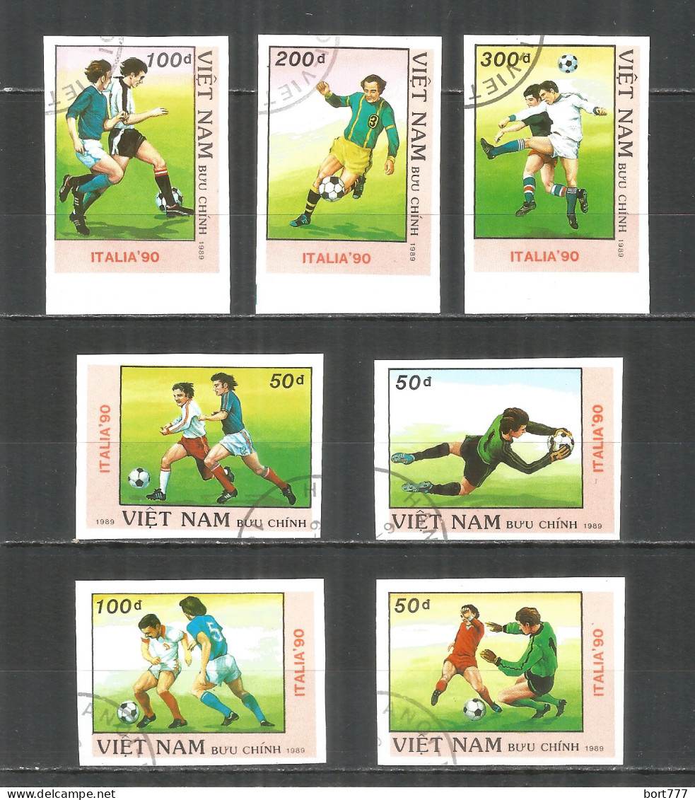 Vietnam 1989 , Used Stamps ,  Mi. ​​2080-86U Imperf. Soccer - Viêt-Nam