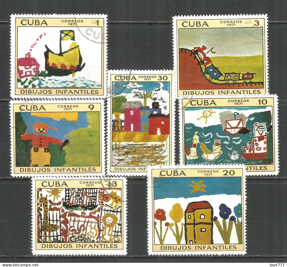 Caribbean 1971 Year , Used Stamps Painting  Mi.# 1707-13 - Oblitérés