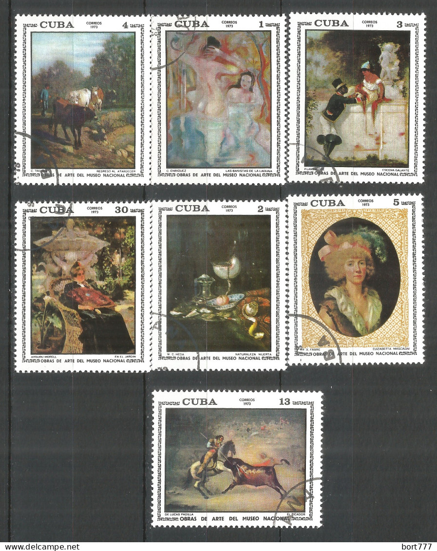 Caribbean 1973 Year , Used Stamps Mi# 1848-1854 Painting - Oblitérés