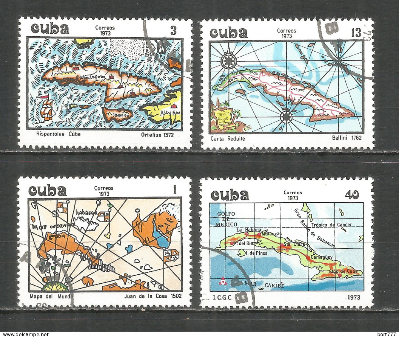 Caribbean 1973 Year , Used Stamps Map - Oblitérés