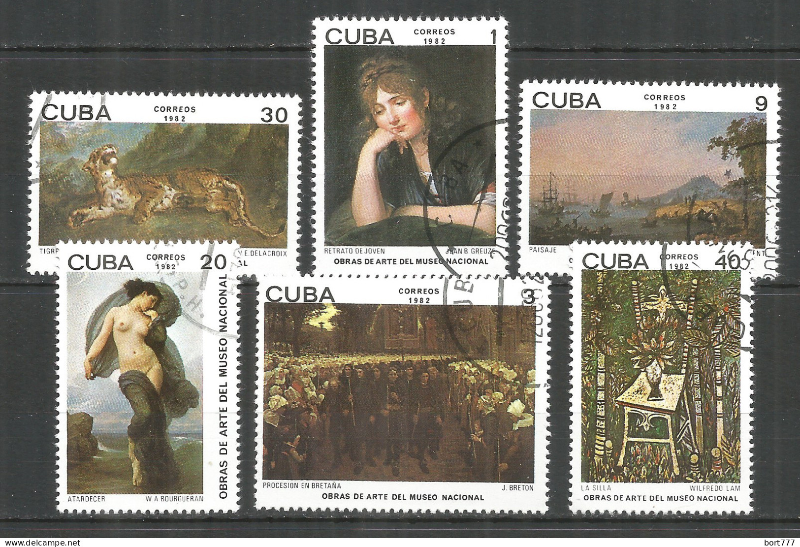 Caribbean 1982 Year , Used Stamps  Painting - Usados