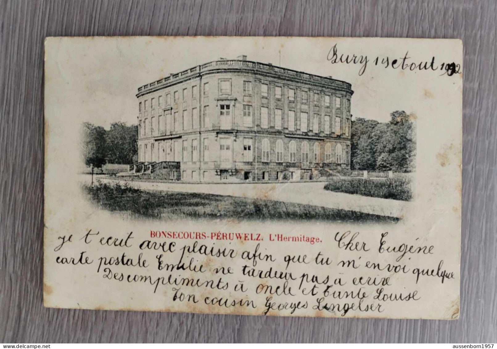 Peruwelz Bonsecours : lot de 7 cartes dos non divisé : 1901, 1902, 1903 et non écrites