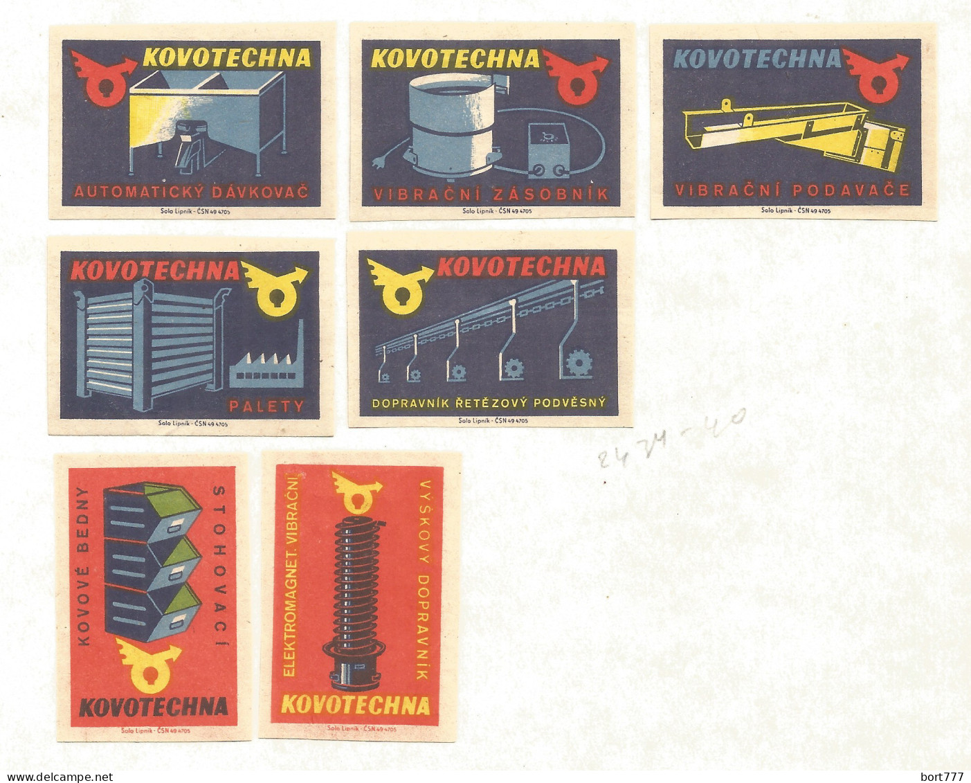 Czechoslovakia 7 Old Matchbox Labels - Boites D'allumettes - Etiquettes