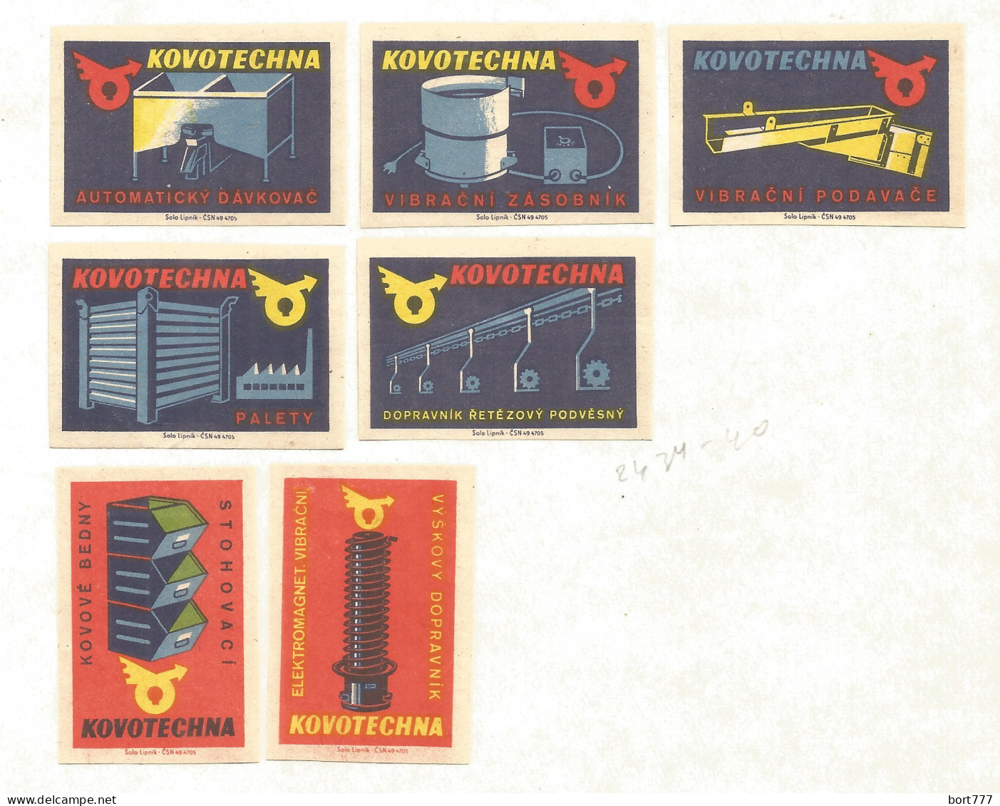 Czechoslovakia 7 Old Matchbox Labels - Cajas De Cerillas - Etiquetas