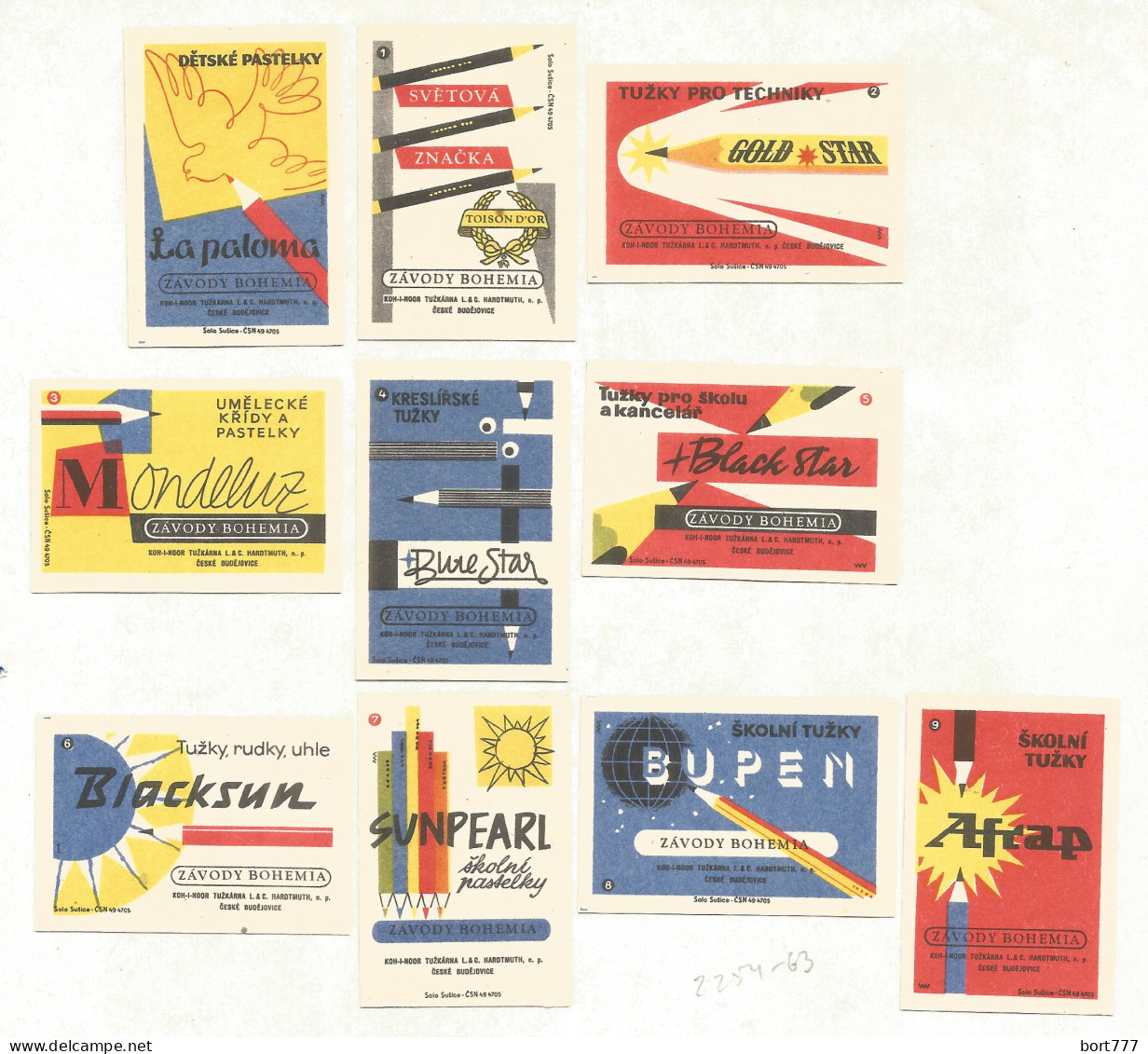 Czechoslovakia 10 Old Matchbox Labels - Scatole Di Fiammiferi - Etichette