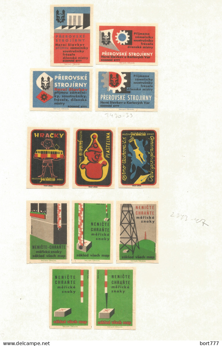 Czechoslovakia 12 Old Matchbox Labels - Matchbox Labels