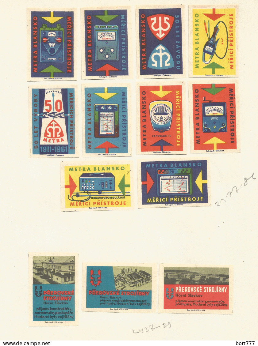 Czechoslovakia 13 Old Matchbox Labels - Zündholzschachteletiketten