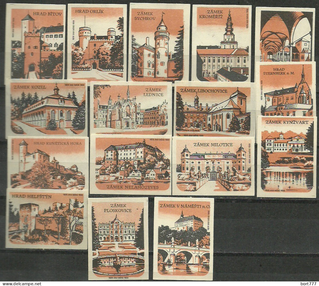 Czechoslovakia 16 Old Matchbox Labels - Matchbox Labels