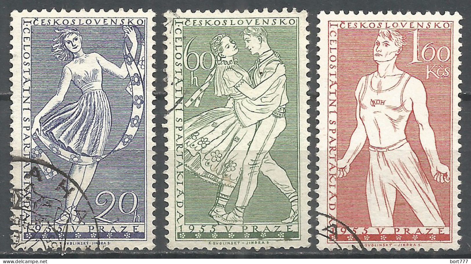 Czechoslovakia 1955 Year Used  Stamps Set - Gebraucht