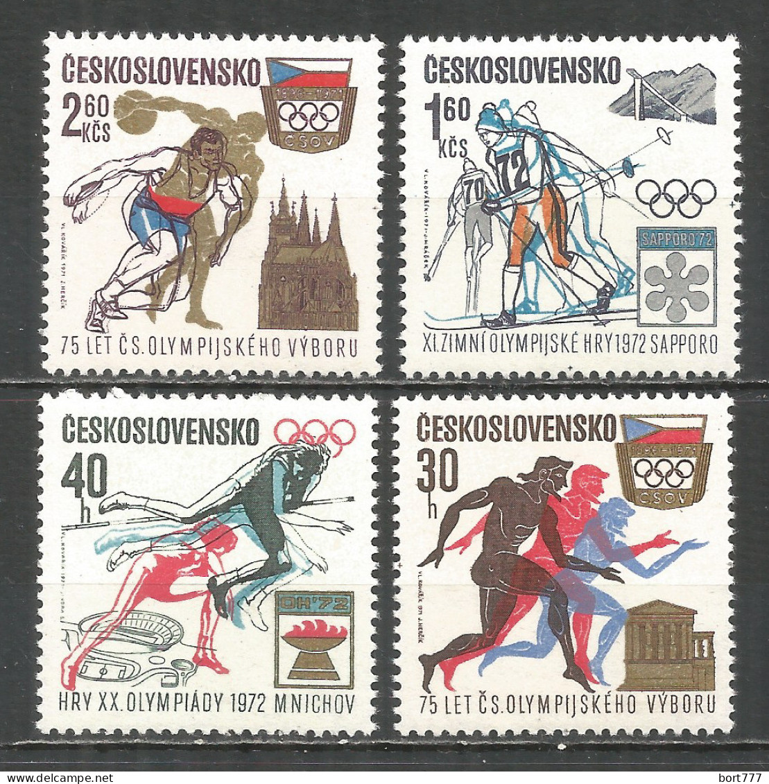 Czechoslovakia 1971 Year Mint Stamps MNH(**) - Sport Olympic  - Neufs