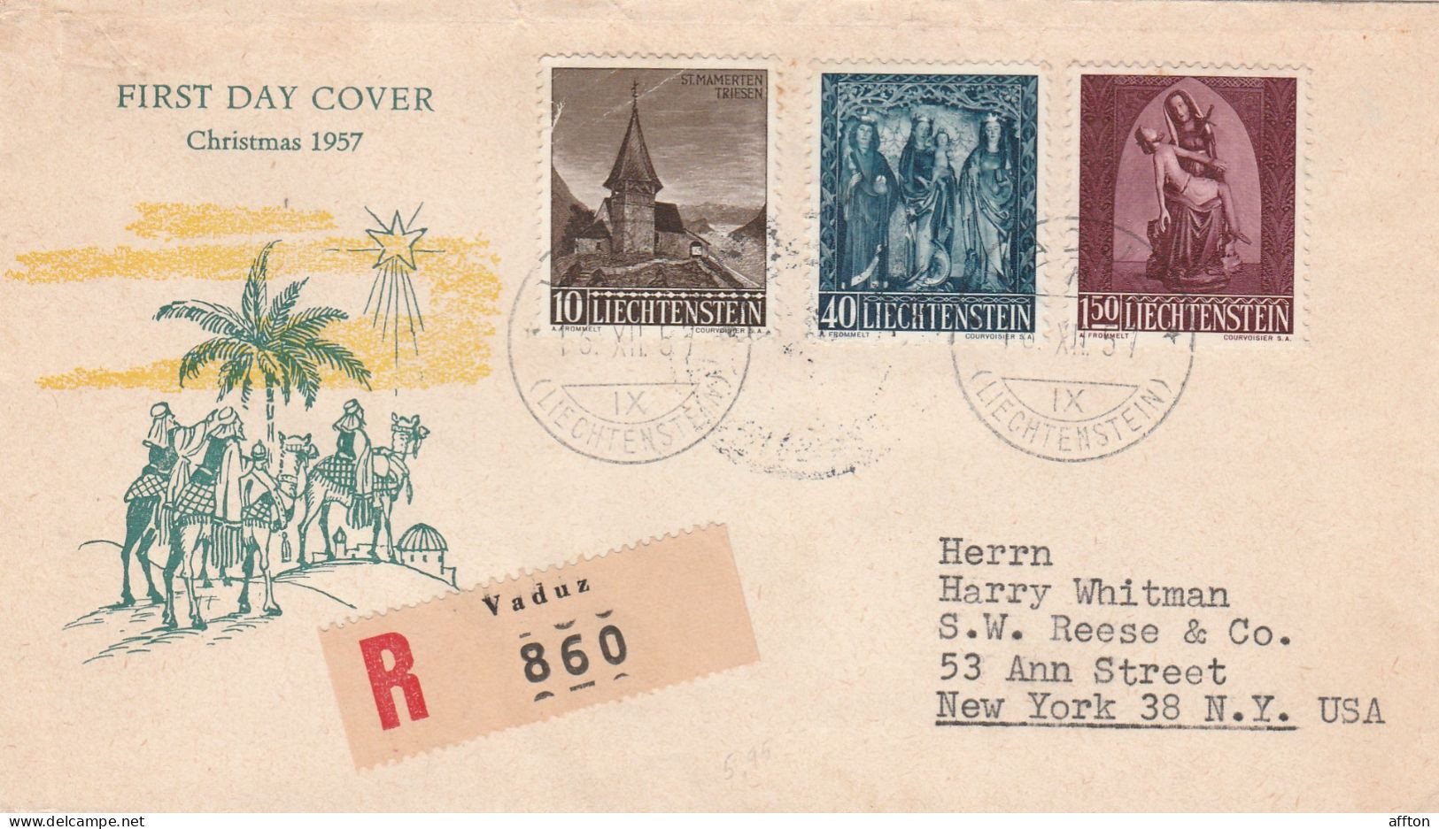 Liechtenstein 1957 FDC Mailed - FDC