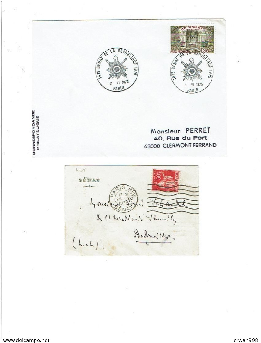 75 PARIS-6bis-SENAT  Flamme Flier 7 LO (1935) - Recto-verso! Et BT 1975 S/ YT 1843   (25) - Maschinenstempel (Werbestempel)