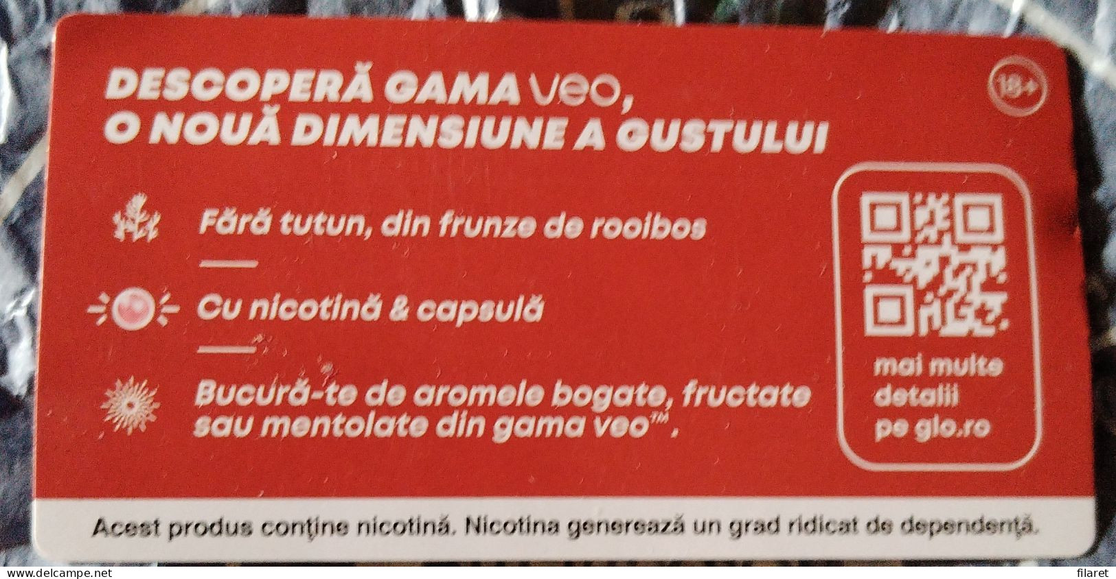 VEO-GLO-Romania,cigarettes Card,used - Autres & Non Classés