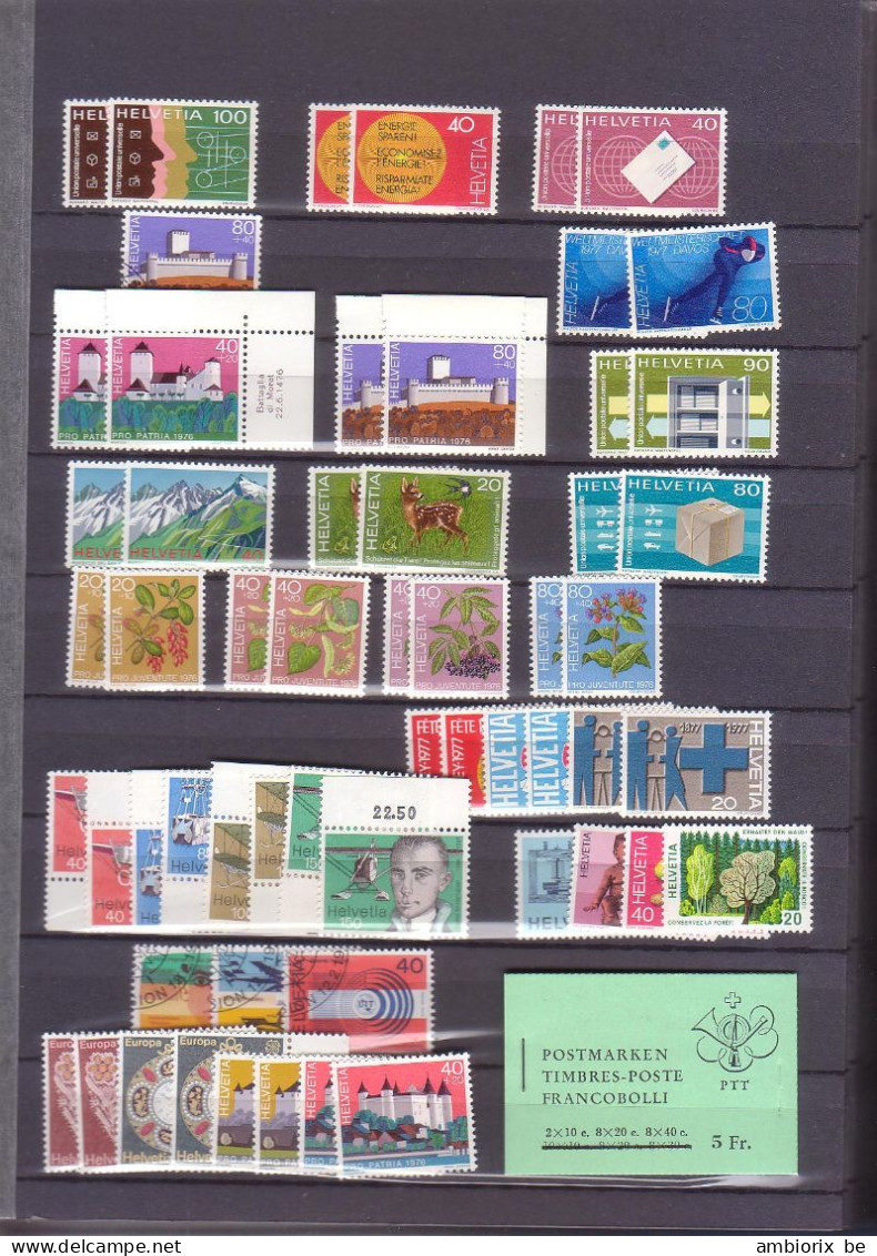 Un Lot De Timbres Suisses Neufs - Principalement Années 1970 - Valeur Faciale 39.3 Francs - Unused Stamps