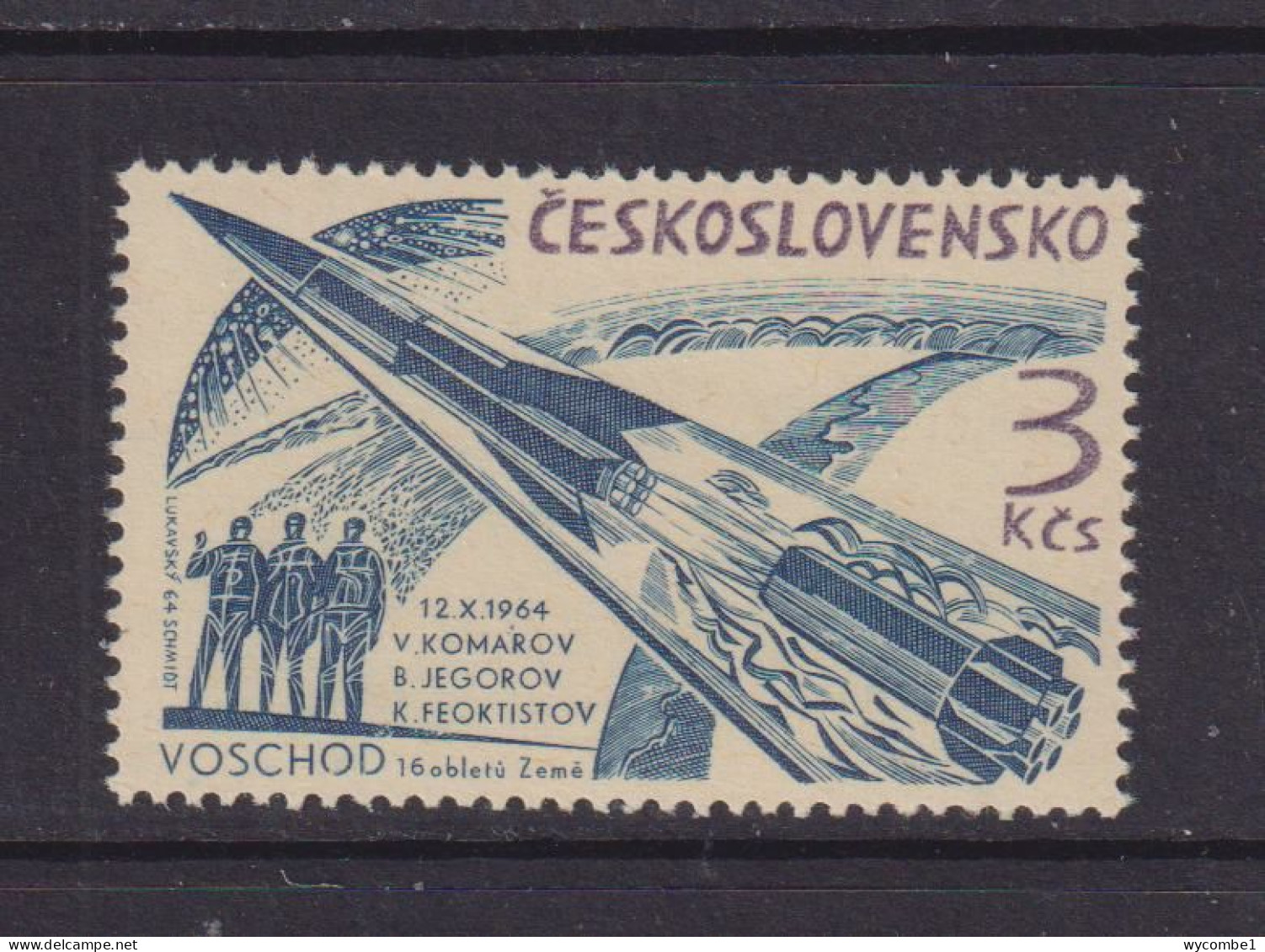 CZECHOSLOVAKIA  - 1964 Three Manned Space Flight 3k Never Hinged Mint - Neufs