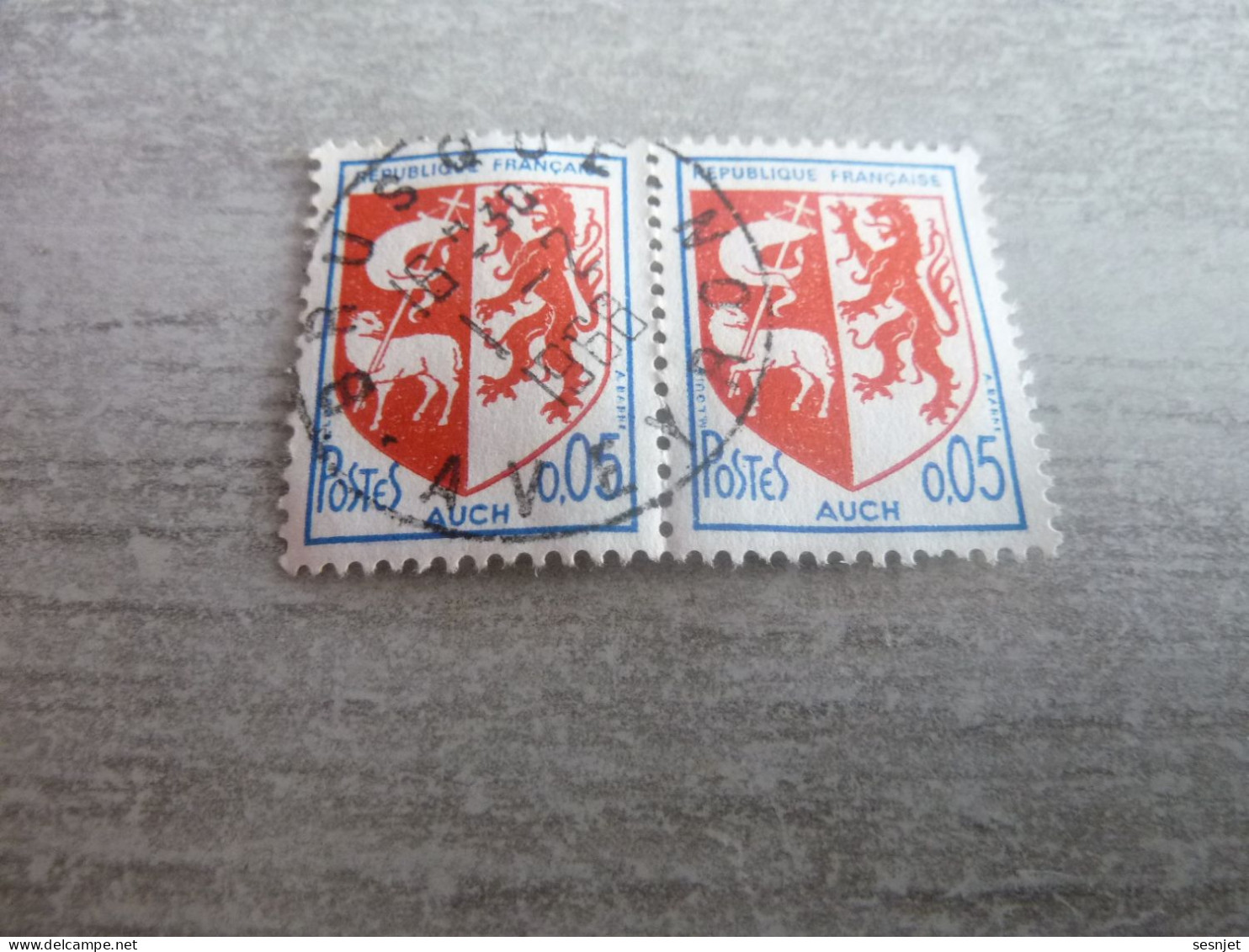 Auch - Armoirie De Ville - 5c. - Yt 1468 - Bleu Et Rouge - Double Oblitérés - Année 1966 - - Usados