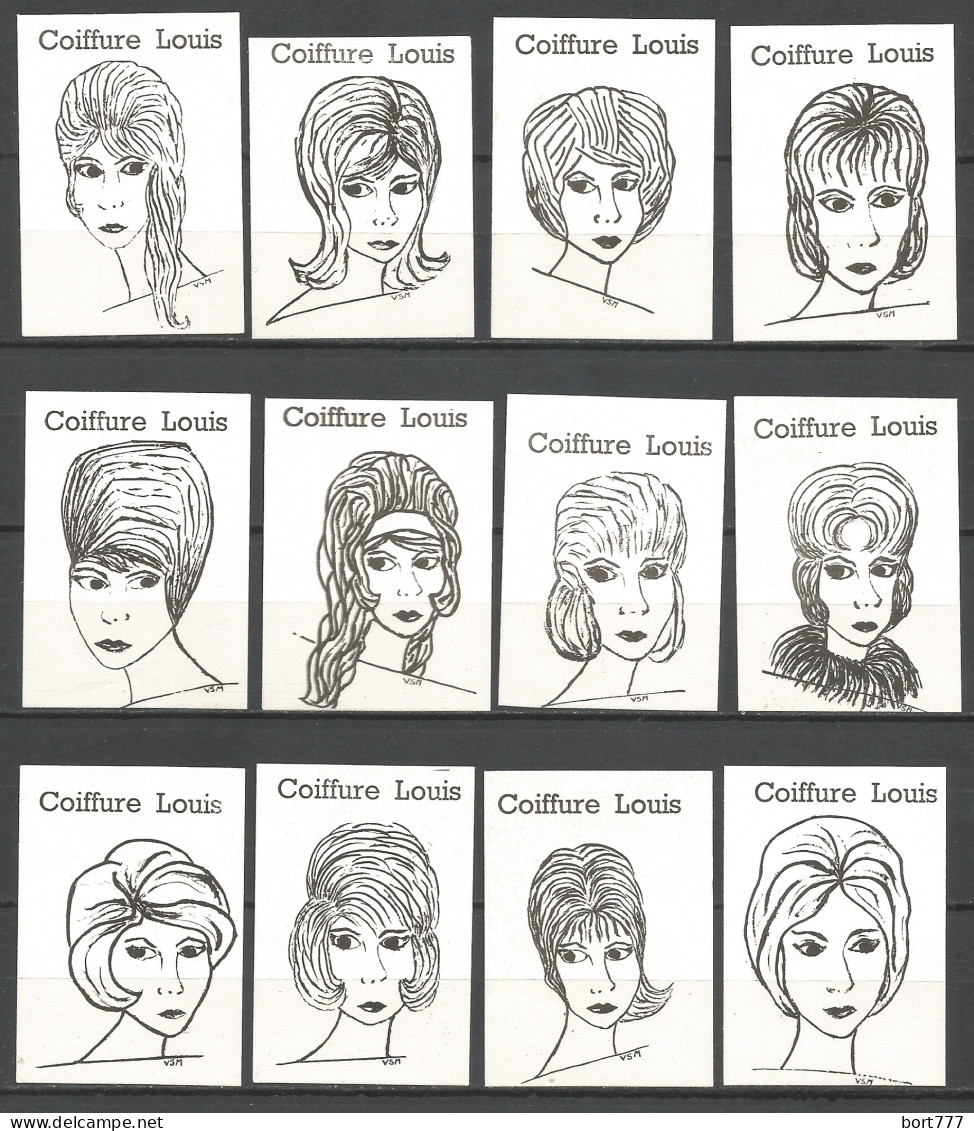 BELGIUM 12 Matchbox Labels -Coiffure Louis - Boites D'allumettes - Etiquettes