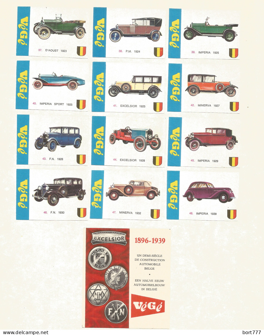 BELGIUM 48 +1 Matchbox Labels - Cars VEGE - Scatole Di Fiammiferi - Etichette