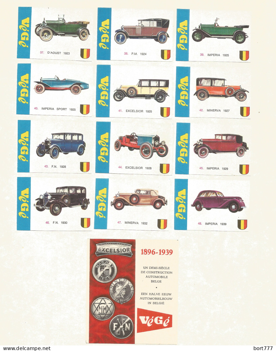 BELGIUM 48 +1 Matchbox Labels - Cars VEGE - Cajas De Cerillas - Etiquetas
