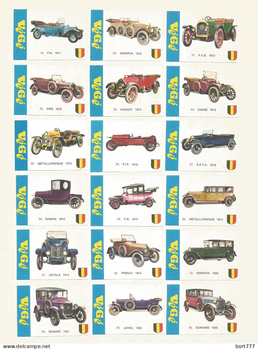 BELGIUM 48 +1 Matchbox Labels - Cars VEGE - Cajas De Cerillas - Etiquetas