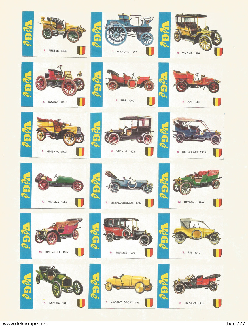 BELGIUM 48 +1 Matchbox Labels - Cars VEGE - Luciferdozen - Etiketten