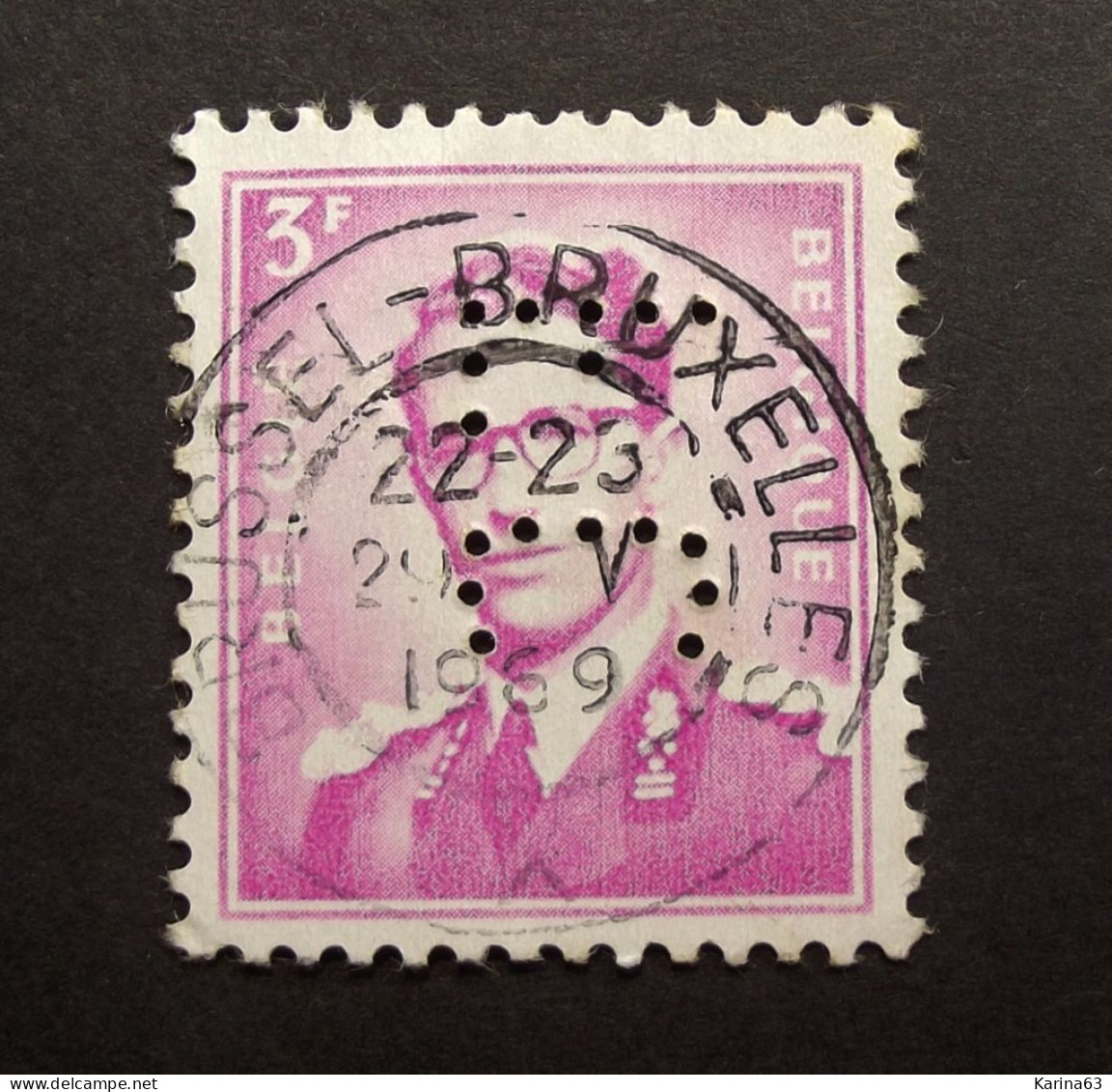 België - Belgique  Perfin - Perforé - F C -  Forges De Clabecq - Brussel - COB 1067 Cancelled - 1951-..