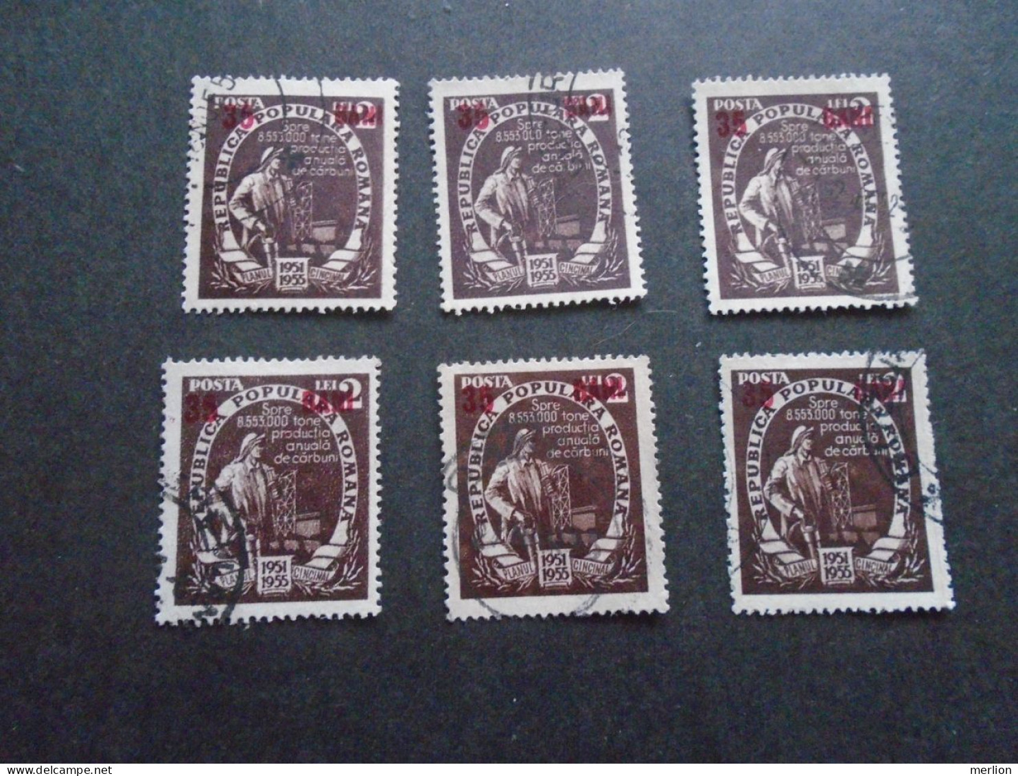 D202265   Romania  1955  - 6 Pcs Of Used Stamps  1354Y - Oblitérés
