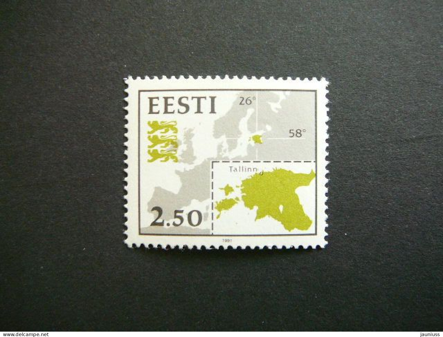 State # Estonie Eesti 1991 MNH #Mi.175 Map Of Europe Showing Estonia - Estonie