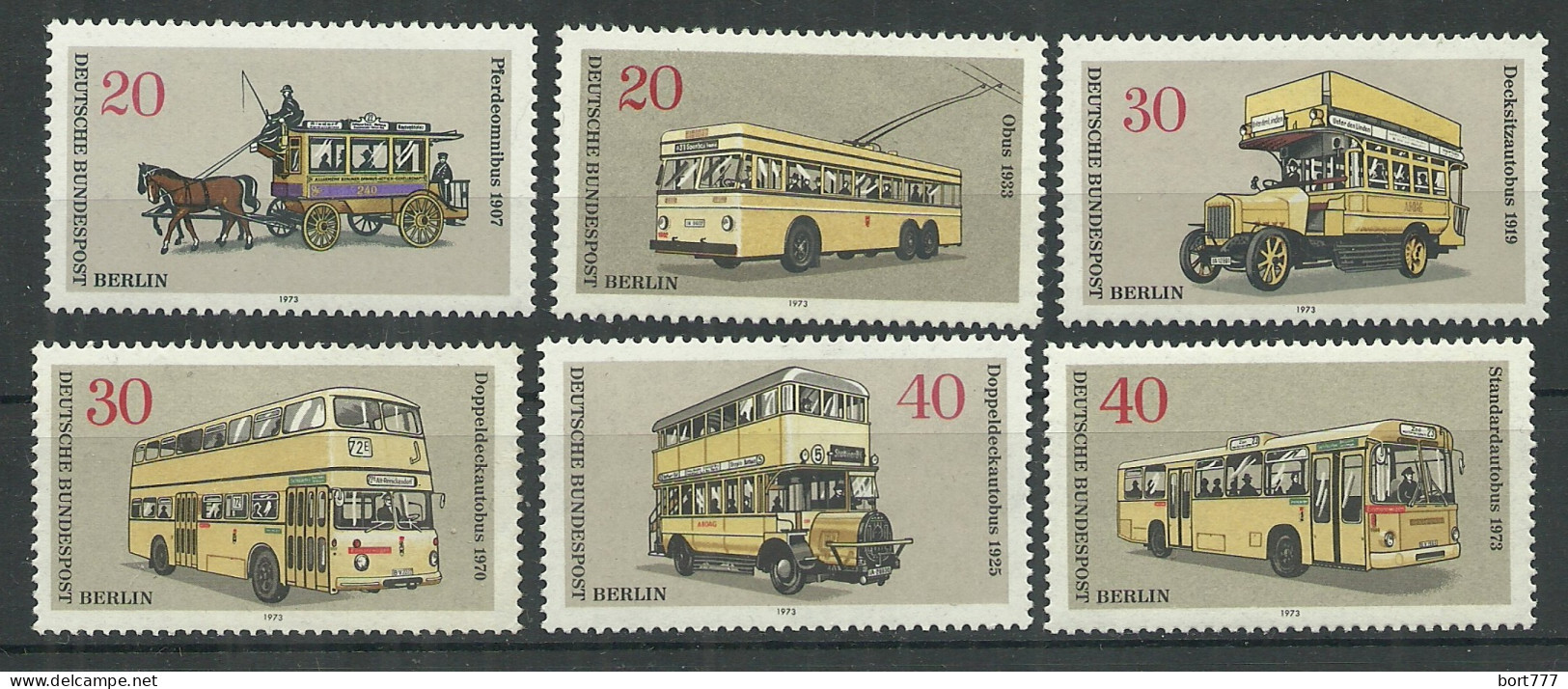 Germany Berlin 1973 Year Mint Stamps MNH(**) Mi.# 446-51 Transport - Unused Stamps