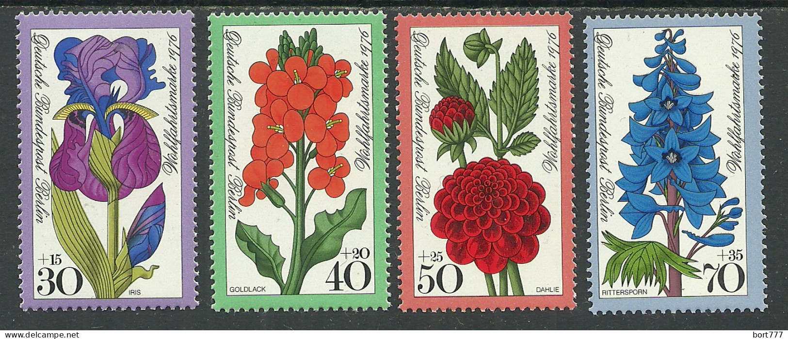 Germany Berlin 1976 Year Mint Stamps MNH(**) Mi.# 524-27 Flowers - Neufs