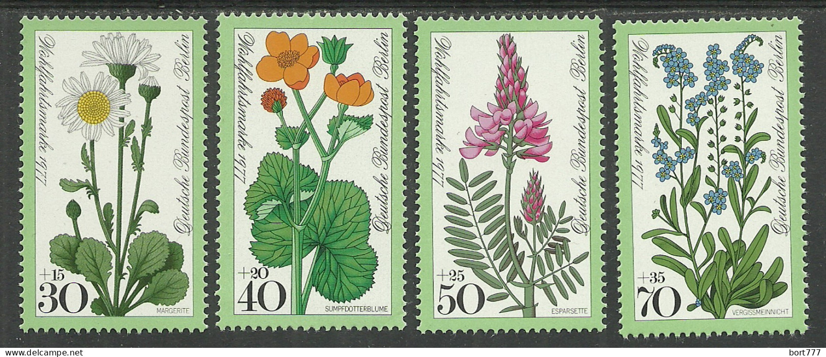 Germany Berlin 1977 Year Mint Stamps MNH(**) Mi.# 556-559 Flowers - Nuevos