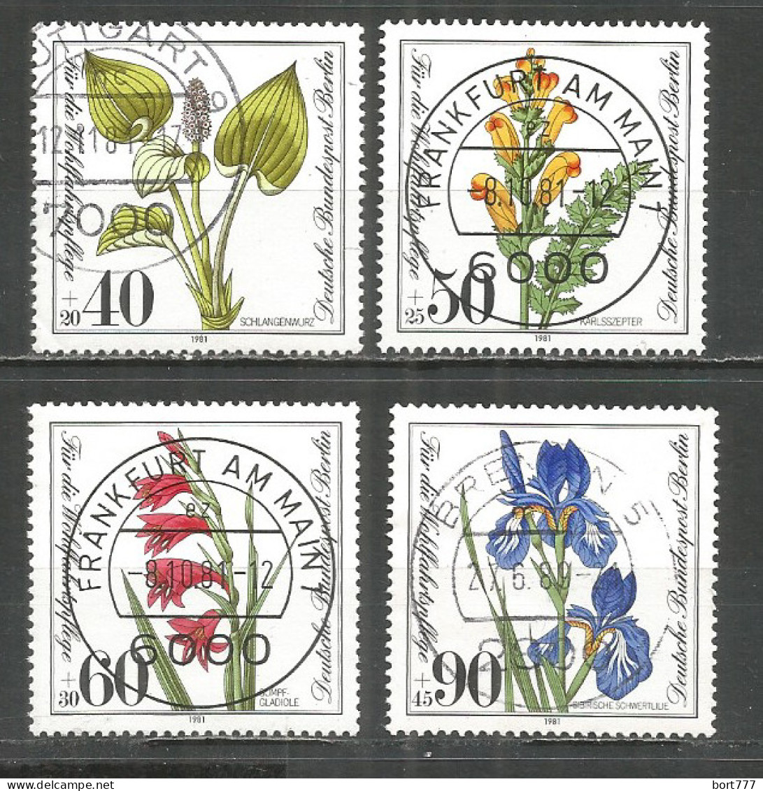 Germany Berlin 1981 Year. Used Stamps, Flowers Mich.# 650-53 - Gebraucht