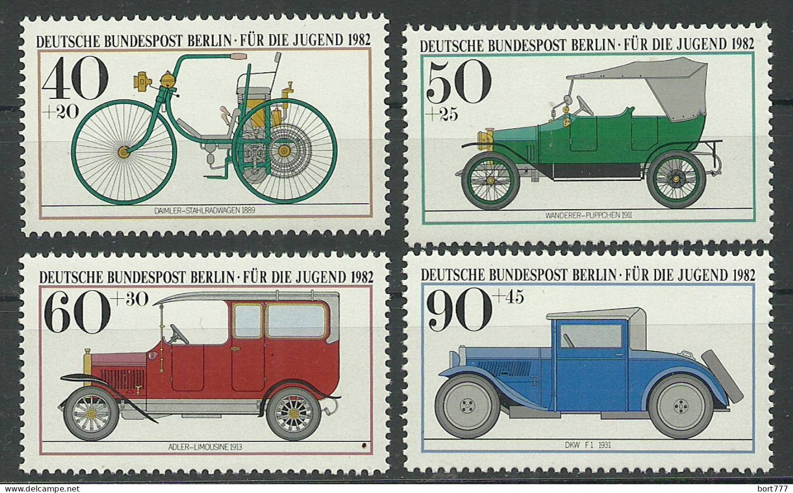 Germany Berlin 1982 Year , Mint Stamps MNH(**) Mi.# 660-663 Car - Nuevos