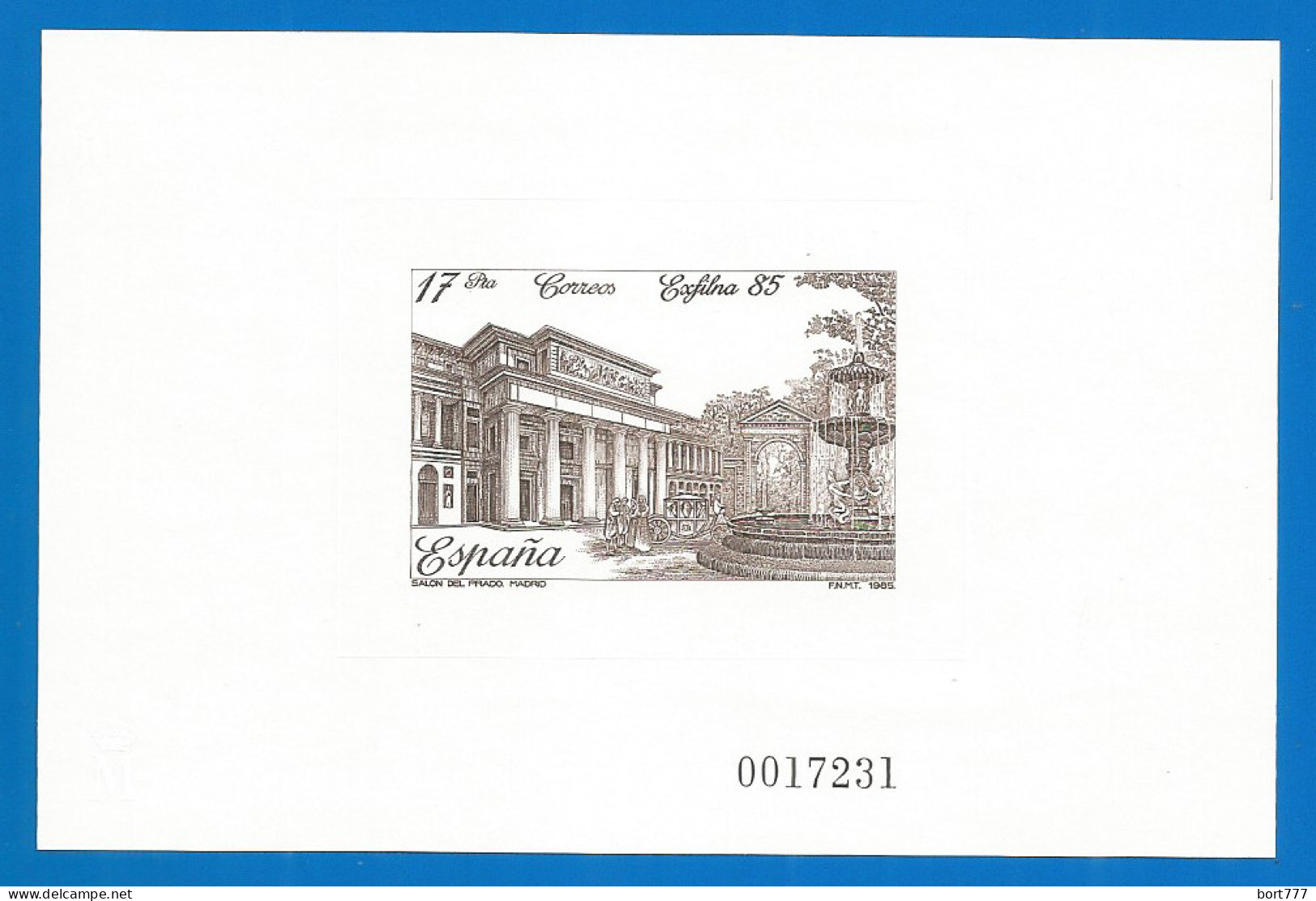 SPAIN 1985 Year, Special Mint Block Black Print ( Brown Tint ) - Blocks & Sheetlets & Panes