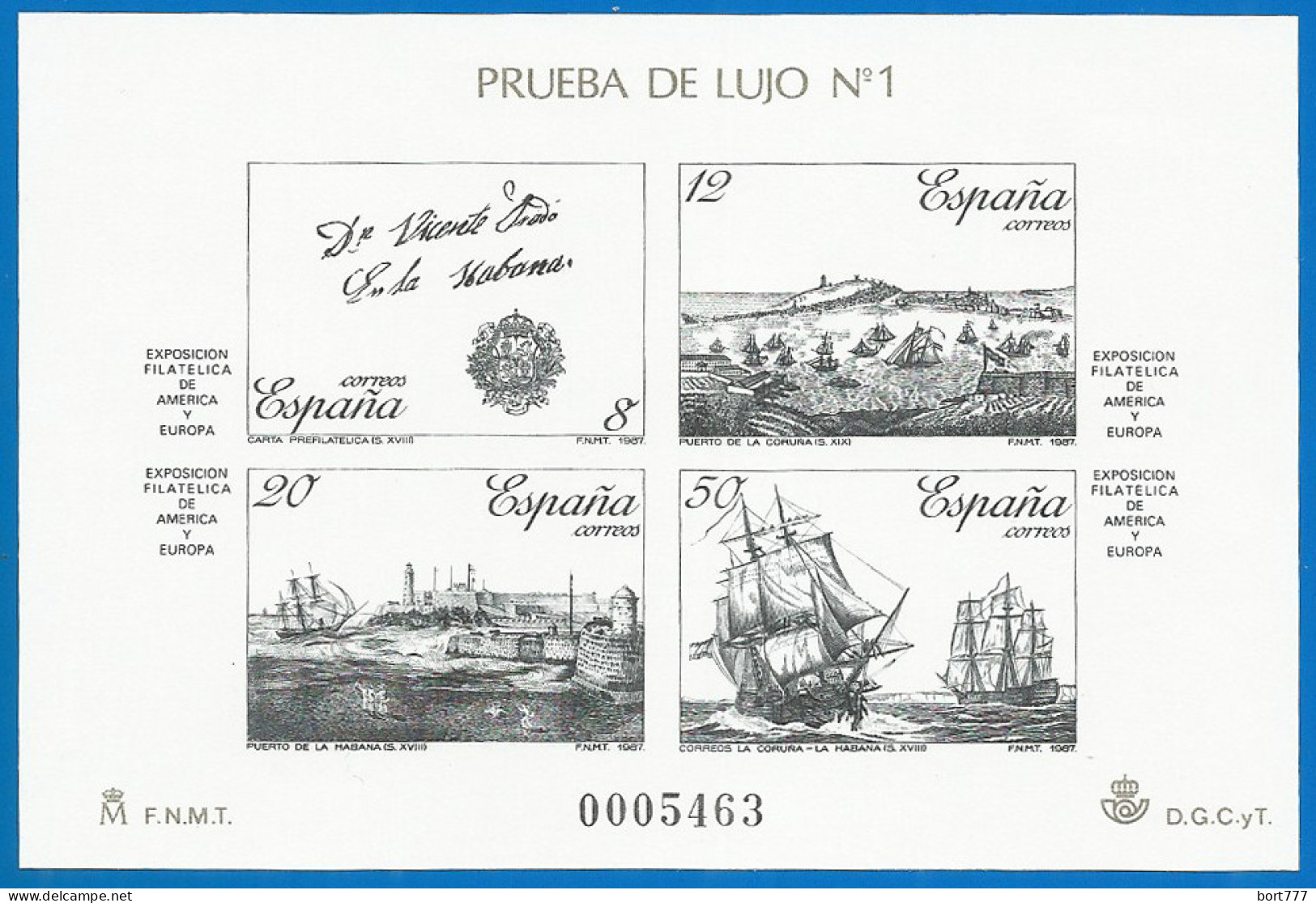 SPAIN 1987 Year, Special Mint Block MNH Black Print - Blokken & Velletjes