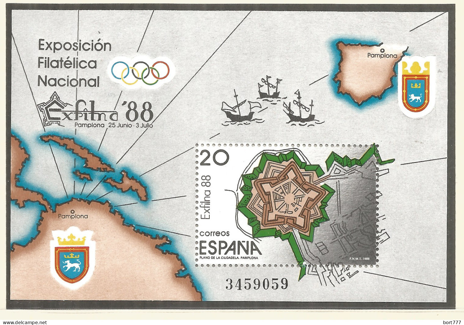 SPAIN 1988 Year, Mint Block (**) Mi.blc. # 32 - Blokken & Velletjes