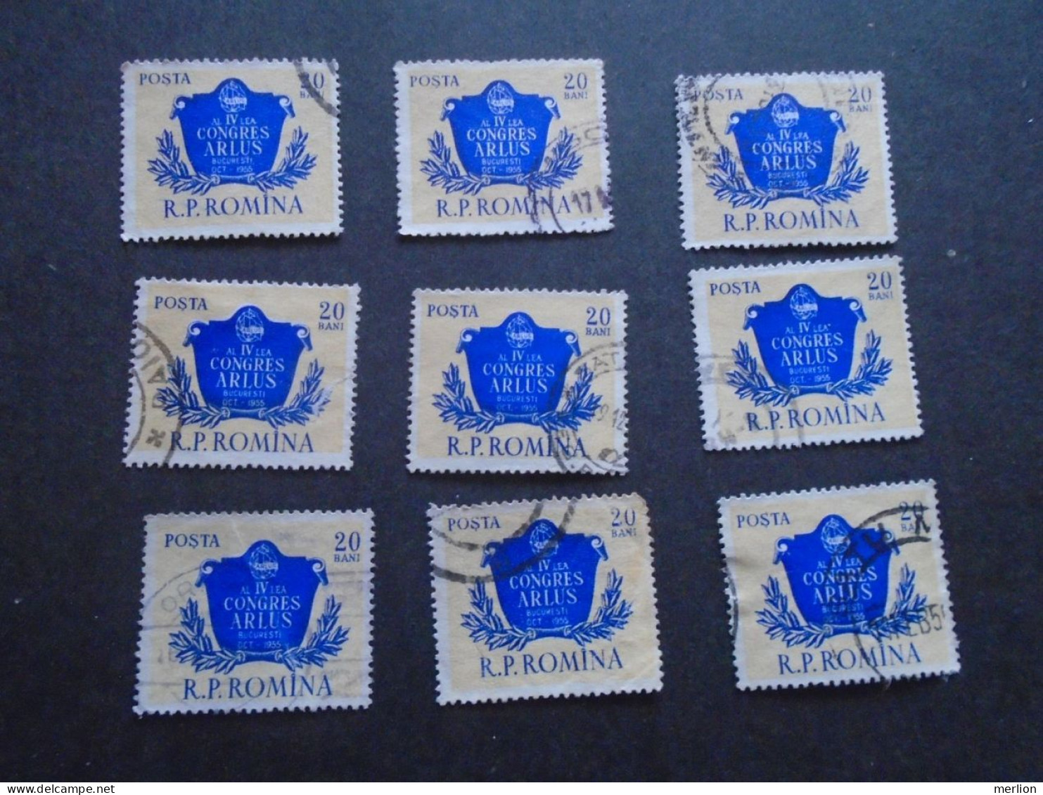 D202268   Romania  1955  - 9 Pcs Of Used Stamps  1543 - Oblitérés