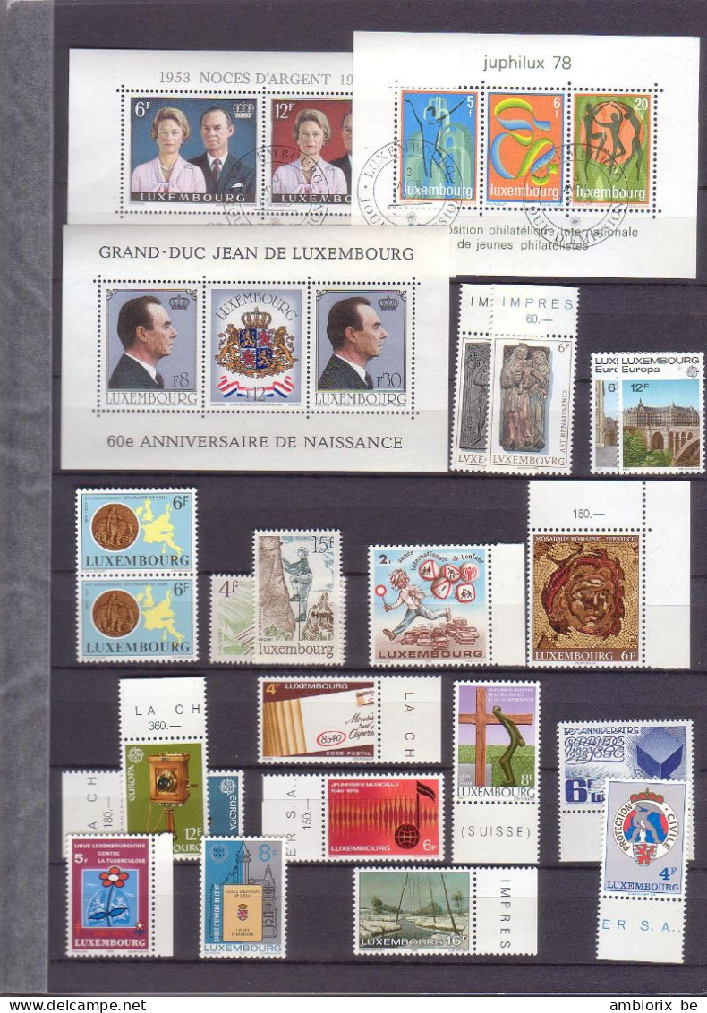 Un Lot De Timbres Luxembourgeois  Neufs - Principalement Années 1970 - Lot 7 - Deux Feuillets Oblitérés - Ungebraucht