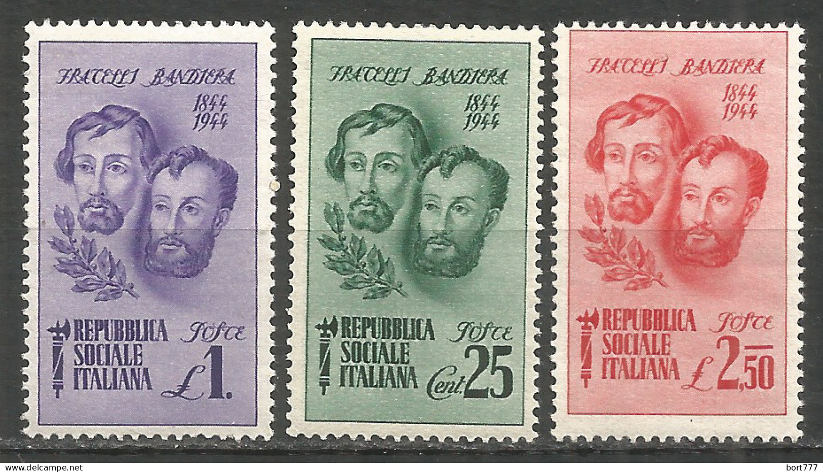 Italy 1944 Mint MNH(**) Stamps Michel # 663-65 - Ongebruikt