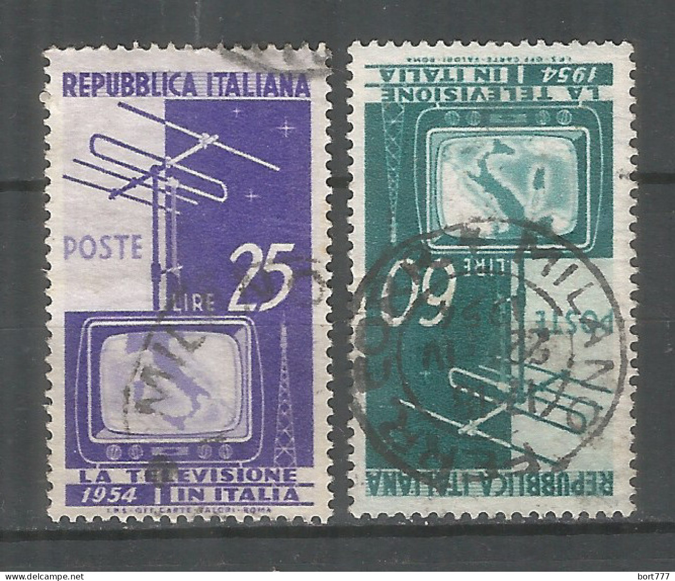 Italy 1954 Year, Used Stamps , Michel # 908-09 - 1946-60: Used