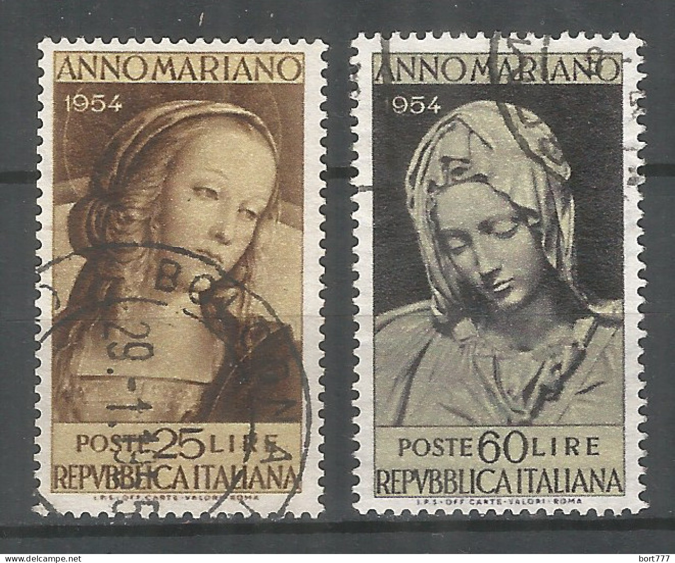 Italy 1954 Year, Used Stamps , Michel # 924-25 - 1946-60: Oblitérés