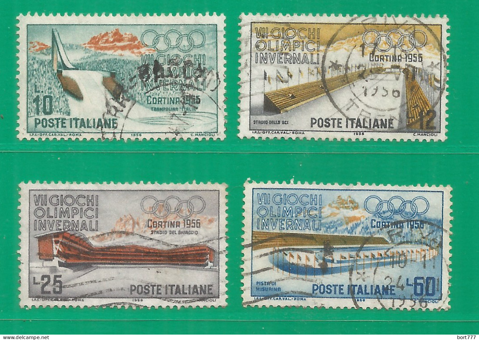 Italy 1956 Year, Used Stamp , Michel # 958-61  Sport - 1946-60: Afgestempeld