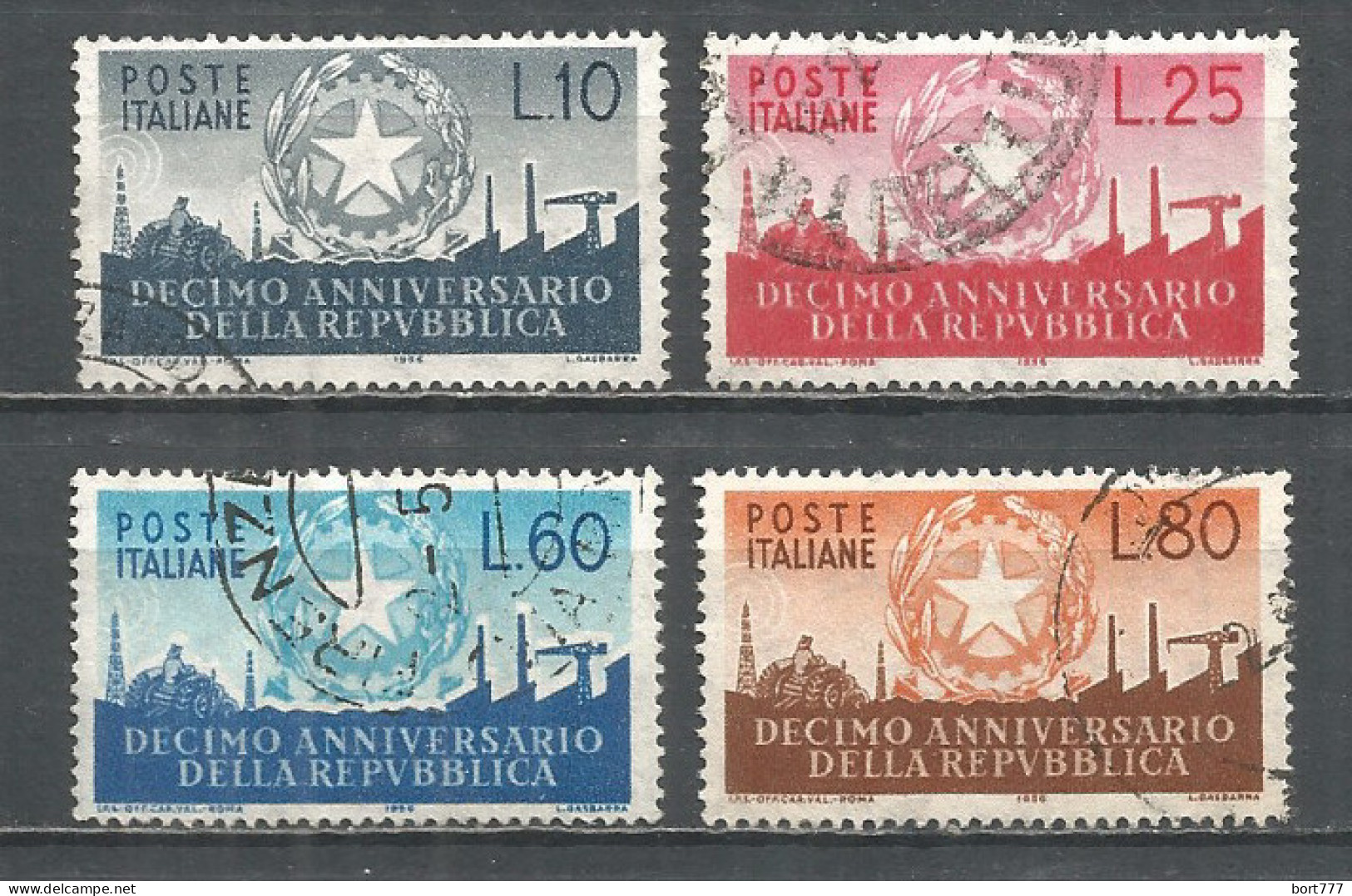 Italy 1956 Year, Used Stamp , Michel # 967-70 - 1946-60: Used