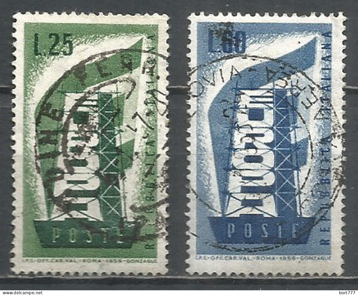 Italy 1956 Year, Used Stamps , Michel # 973-74  Europa Cept - 1946-60: Usados