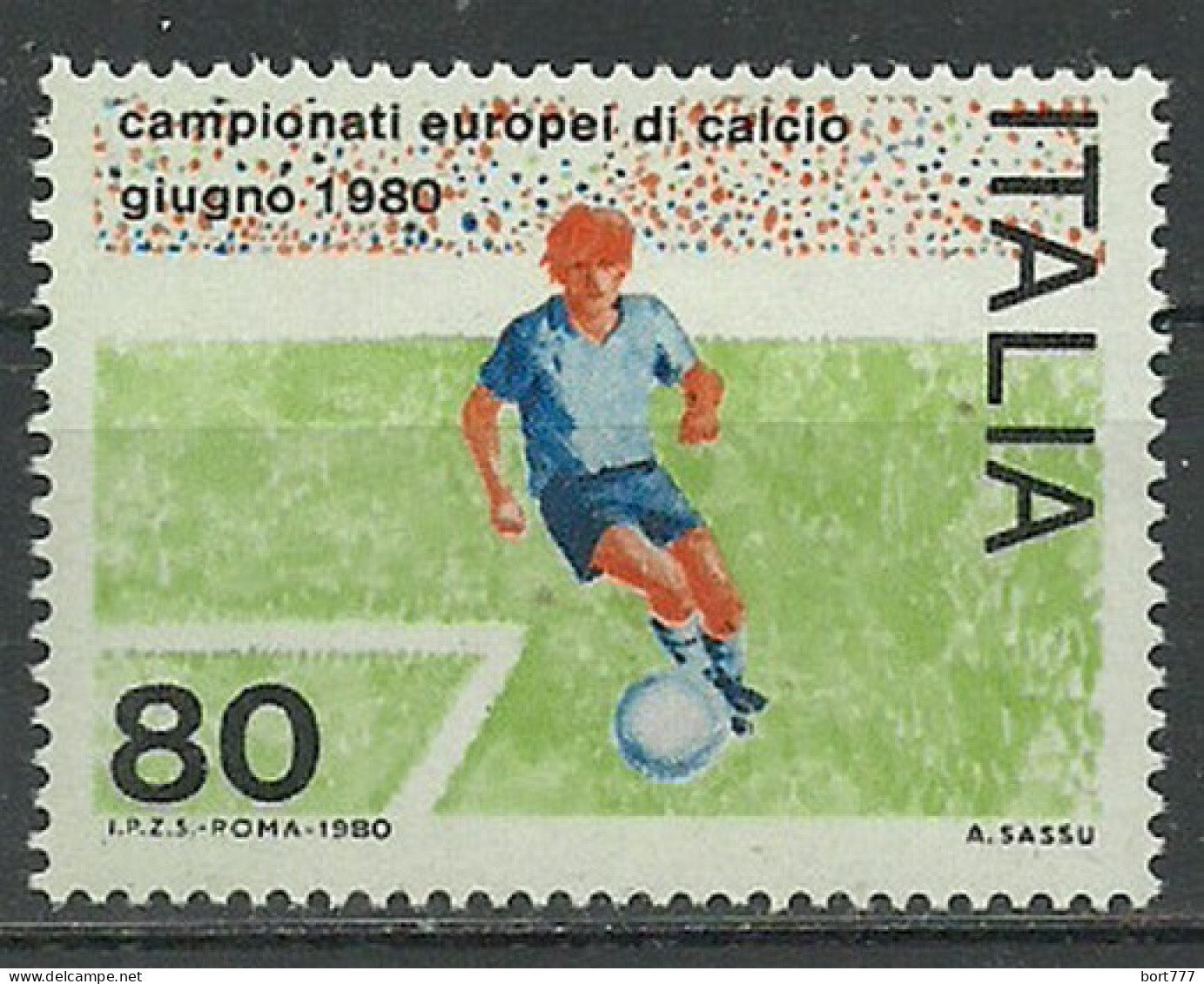 Italy 1980 Year, Mint MNH(**) Stamp , Michel # 1693 Football Soccer - 1971-80: Nieuw/plakker