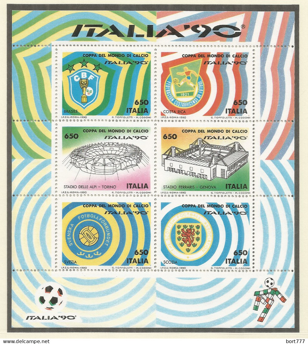 Italy 1990 WORLD CUP FOOTBALL CHAMPIONSHIP Mini Sheet Mint MNH(**) - Blocks & Kleinbögen