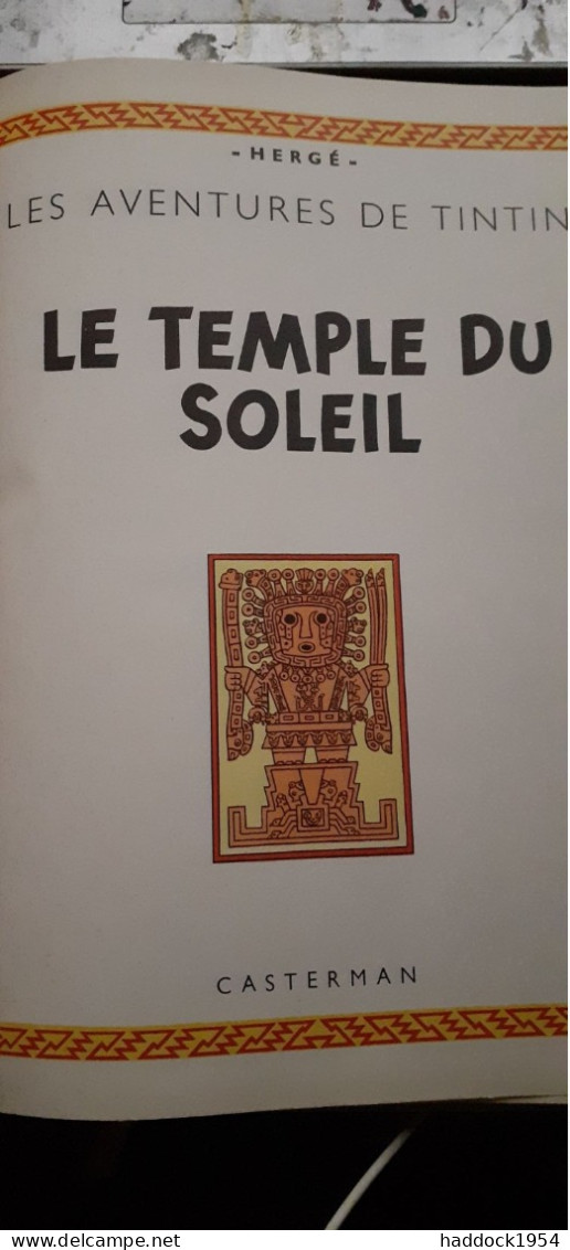 Le Temple Du Soleil  Les Aventures De TINTIN HERGE Casterman 1960 - Tintin