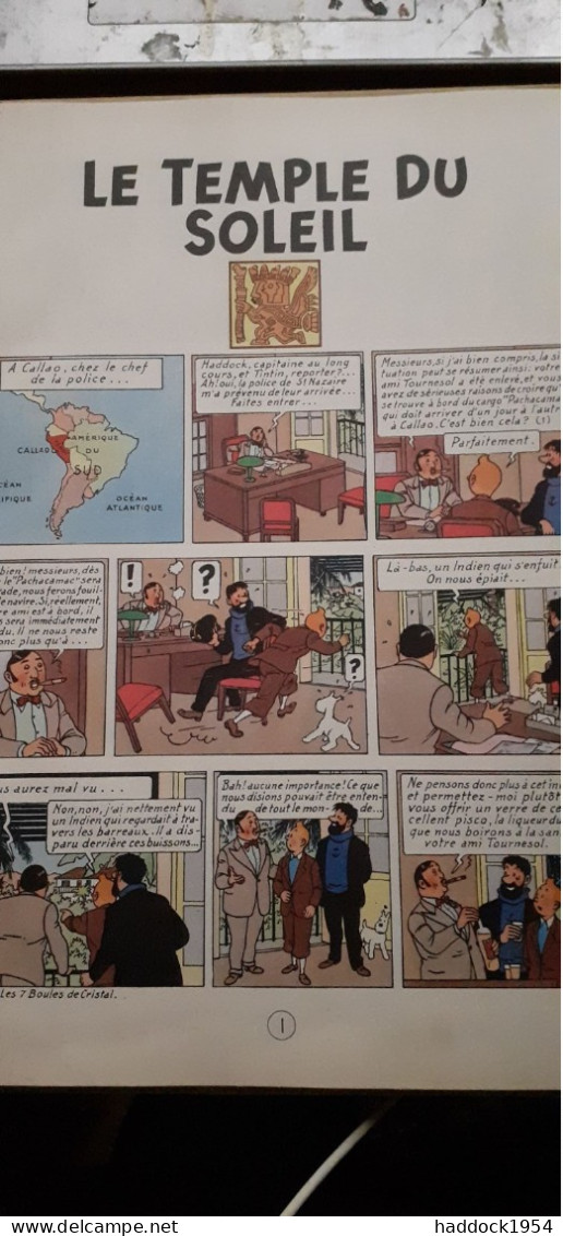 Le Temple Du Soleil  Les Aventures De TINTIN HERGE Casterman 1960 - Tintin