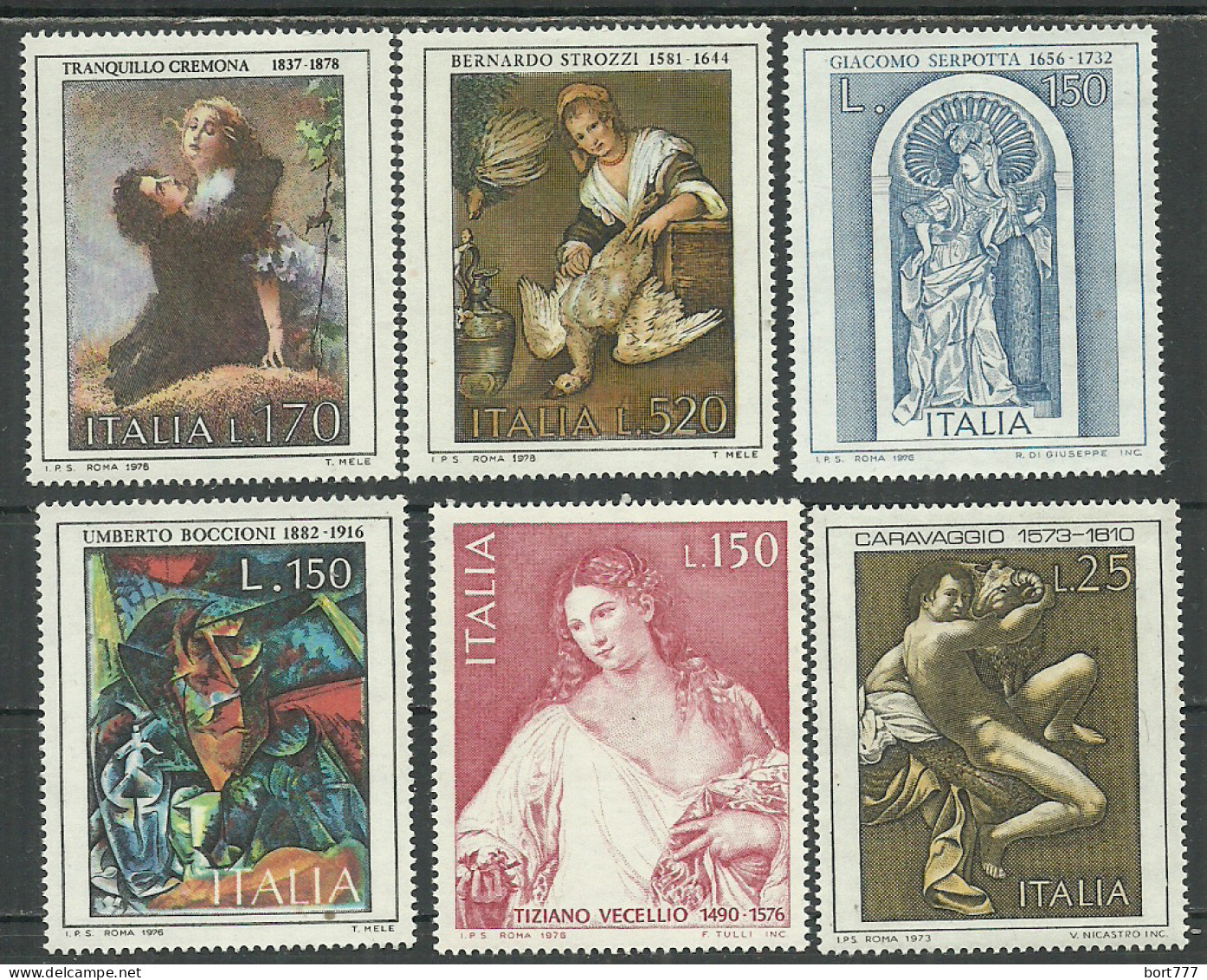 Italy Mint MNH(**) Stamps  Michel # 1417,1534,1539,1621-22  Painting - 1981-90: Neufs